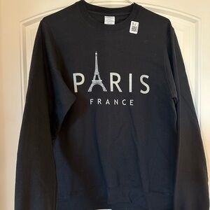 Black Paris sweatshirt, size small, brand new.